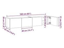 vidaxl Móvel De Tv*Móveis de parede p/ TV com luzes LED 2 pcs 80x35x31 cm Branco