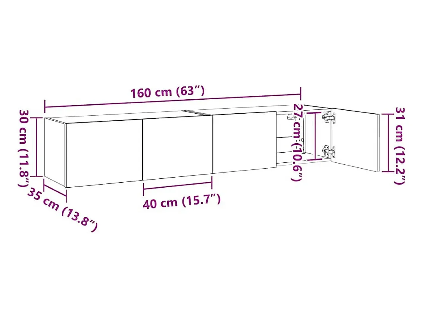 vidaxl Móvel De Tv*Móveis de parede p/ TV com luzes LED 2 pcs 80x35x31 cm Branco