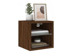 vidaxl Móvel De Tv*Móveis de parede para TV com luzes LED 2 pcs carvalho castanho Natural escuro
