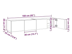 vidaxl Móvel De Tv*Móveis de parede para TV com luzes LED 2 pcs carvalho sonoma Castanho