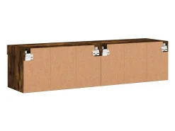 vidaxl Móvel De Tv*Móveis de TV c/ luzes LED 2 pcs 60x30x30 cm carvalho fumado Castanho