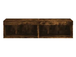vidaxl Móvel De Tv*Móveis de TV c/ luzes LED 2 pcs 60x30x30 cm carvalho fumado Castanho