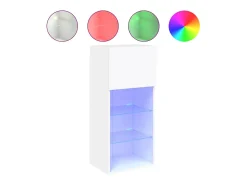 vidaxl Móvel De Tv*Móveis de TV com luzes LED 2 pcs 40,5x30x90 cm Branco