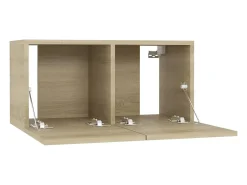 vidaxl Móvel De Tv*Móveis de TV para parede 3 pcs 60x30x30 cm carvalho sonoma Castanho