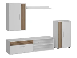 Móveis de TV para sala de estar e sala de jantar em estilo nórdico Kolm em carvalho e branco^ Sale