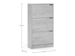 VS Venta-stock Móvel De Arrumação|Sapateira*Móveis para sapateira Angel 3 portas cor carvalho claro, para 18 pares Natural claro