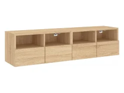 vidaxl Móvel De Tv*Móveis parede TV 2pcs 60x30x30cm deriv. madeira carvalho sonoma Castanho