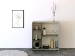 Clearance Móvel alto de sala 3 portas 100x35x110 cm Riflesso caxemira Móvel De Tv