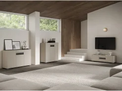 Clearance Móvel alto de sala 3 portas 100x35x110 cm Riflesso caxemira Móvel De Tv