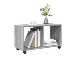 vidaxl Mesa De Apoio*Móvel com rodas 72x33x42,5 cm derivados de madeira cinza sonoma Cinzento