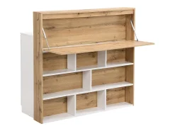 Best Móvel de bar com 2 portas e 1 gaveta em MDF branco e natural - LAMONIA Móvel De Bar