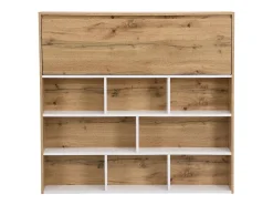 Best Móvel de bar com 2 portas e 1 gaveta em MDF branco e natural - LAMONIA Móvel De Bar