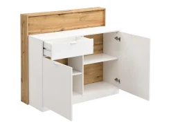 Best Móvel de bar com 2 portas e 1 gaveta em MDF branco e natural - LAMONIA Móvel De Bar