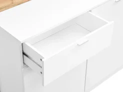Best Móvel de bar com 2 portas e 1 gaveta em MDF branco e natural - LAMONIA Móvel De Bar