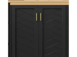 Clearance Móvel de bar extensível - pivotante - 228x39x104cm - con 2 portas e 3 gavetas - con prateleiras laterais - Móvel De Bar