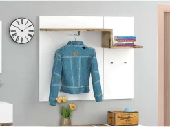 Móvel de entrada Ezio, entrada multifuncional moderna, armário polivalente para hall de entrada, 100% Fabricado na Itália, 120x30h100 cm, brilhante e bordo*Dmora