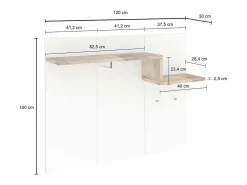 Móvel de entrada Ezio, entrada multifuncional moderna, armário polivalente para hall de entrada, 100% Fabricado na Itália, 120x30h100 cm, brilhante e bordo*Dmora