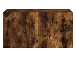 vidaxl Móvel De Tv*Móvel de parede p/ TV c/ luzes LED 80x35x41 cm carvalho fumado Castanho