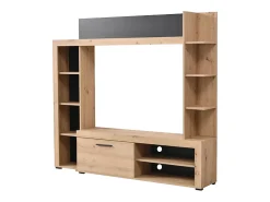 Móvel de parede para TV BATLIMORE com espaço de armazenamento - Cor: Carvalho*Vente-unique Sale