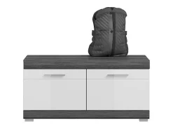 Móvel de sapateira SCOTT Cinza Escuro e Branco 90x44x40 cm - Elegância e Arrumação Prática^Meublorama Best