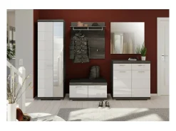 Móvel de sapateira SCOTT Cinza Escuro e Branco 90x44x40 cm - Elegância e Arrumação Prática^Meublorama Best