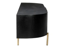 New Móvel de TV 2 portas madeira mangueira e metal dourado, cor preta - NEVILI de Móvel De Tv