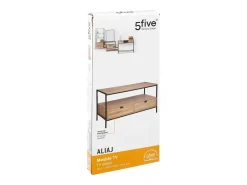Hot Móvel de TV Aliaj com 2 gavetas, sala de estar/jantar, carvalho preto, 100 cm Móvel De Tv