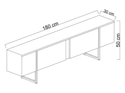 Concept-Usine Móvel De Tv*Móvel de TV Antracite e Preto 2 Portas 180cm LUXOR - Design Contemporâneo Cinza antracite