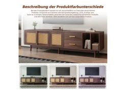 Best Móvel de TV baixo - 190 x 40 x 52 cm - com 3 portas + 2 gavetas - para TVs de 75 polegadas - MDF - Marrom Móvel De Tv