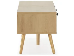 Móvel de TV Bella 3 Portas Cor Carvalho com vime Natural^VS Venta-stock Sale