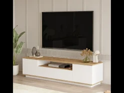 Concept-Usine Móvel De Tv*Móvel de TV e Madeira 180cm TYRO Moderno com Arrumação Prática Branco