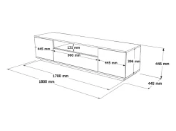 Concept-Usine Móvel De Tv*Móvel de TV e Madeira 180cm TYRO Moderno com Arrumação Prática Branco