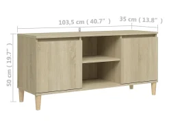 vidaxl Móvel De Tv*Móvel de TV c/ pernas de madeira 103,5x35x50 cm carvalho sonoma Natural claro