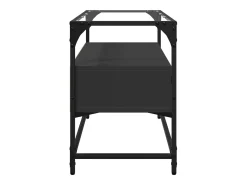 vidaxl Móvel De Tv*Móvel de TV c/ tampo vidro 80x35x51 cm derivados madeira Preto