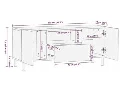 vidaxl Móvel De Tv*Móvel de TV castanho 105x33x46 cm madeira de mangueira maciça Natural claro