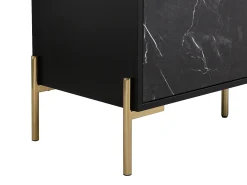 Best Móvel de TV com 2 portas e 2 nichos MDF e metal efeito mármore e dourado - CIEMILA Móvel De Tv