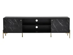 Best Móvel de TV com 2 portas e 2 nichos MDF e metal efeito mármore e dourado - CIEMILA Móvel De Tv
