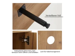 Best Móvel de TV com 3 portas e 3 nichos abertos - 180 x 40 x 50 cm - Aglomerado - Marrom e Móvel De Tv