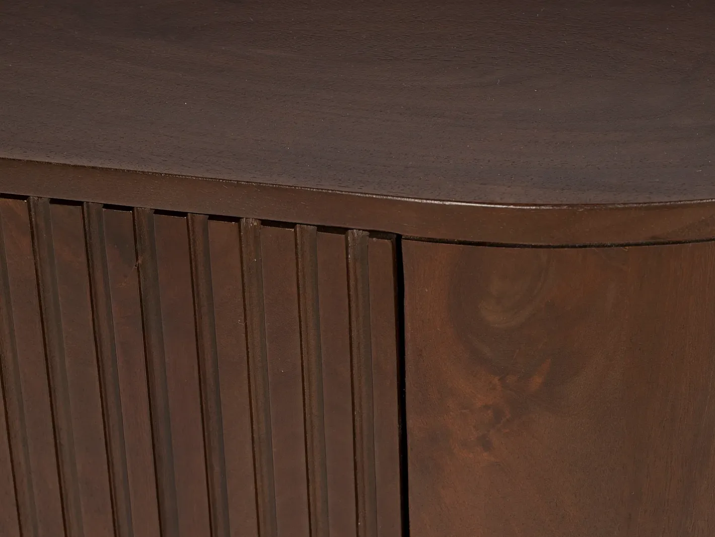 Móvel de TV com 2 portas em madeira de mangueira e metal natural e dourado - NEVILI*Maison Céphy Clearance