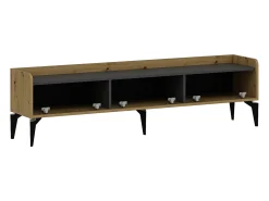 Móvel de TV com 3 portas natural e antracite - MONALIA*Vente-unique Outlet