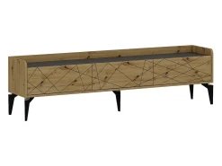 Móvel de TV com 3 portas natural e antracite - MONALIA*Vente-unique Outlet