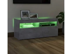 vidaxl Móvel De Tv*Móvel de TV com luzes LED 90x35x40 cm cimento Cinzento