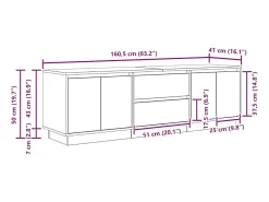 vidaxl Móvel De Tv*Móvel de TV com luzes LED 160,5x41x50 cm sonoma Cinzento