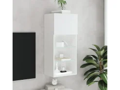 vidaxl Móvel De Tv*Móvel de TV com luzes LED 40,5x30x90 cm Branco