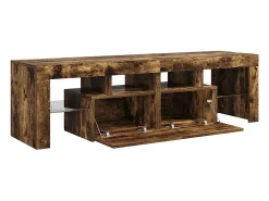 vidaxl Móvel De Tv*Móvel de TV com luzes LED 140x36,5x40 cm carvalho fumado Castanho