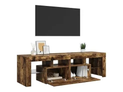 vidaxl Móvel De Tv*Móvel de TV com luzes LED 140x36,5x40 cm carvalho fumado Castanho