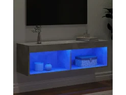 vidaxl Móvel De Tv*Móvel de TV com luzes LED 100x30x30 cm cimento Cinzento