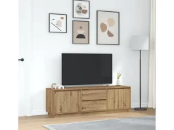 vidaxl Móvel De Tv*Móvel de TV com luzes LED 160,5x41x50 cm carvalho artisiano Castanho