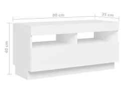 vidaxl Móvel De Tv*Móvel de TV com luzes LED 180x35x40 cm Branco