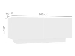 vidaxl Móvel De Tv*Móvel de TV com luzes LED 180x35x40 cm Branco